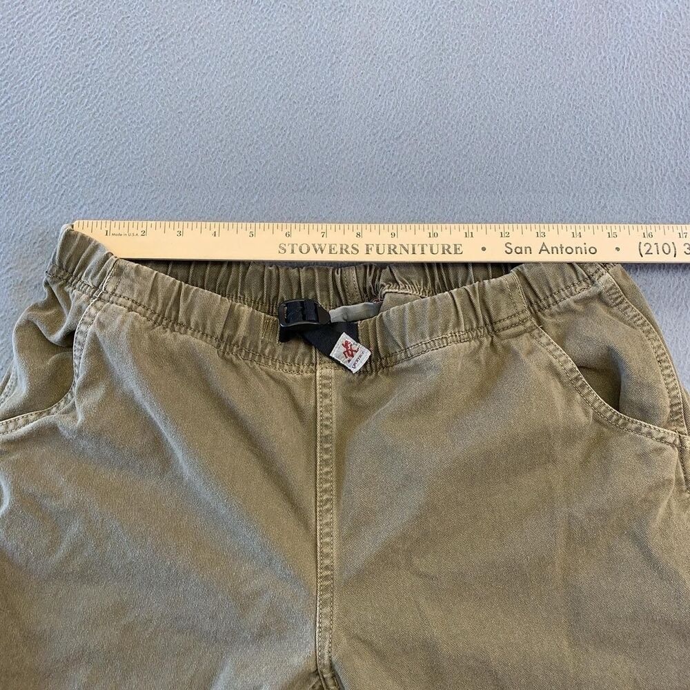Gramicci Pants Mens Medium Olive Cotton Twill Elastic Waist Climbing Hiking - Picture 4 of 8